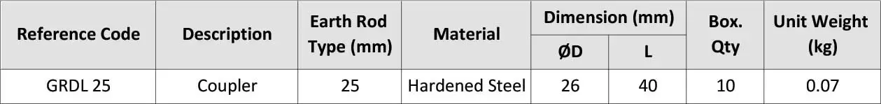 Light Earthing Rod Coupler GRDL